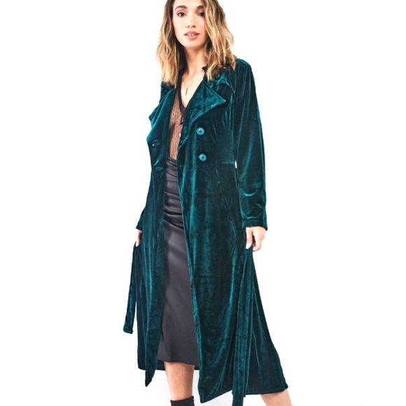 Velvet Trench Coat - Picture 7 of 7